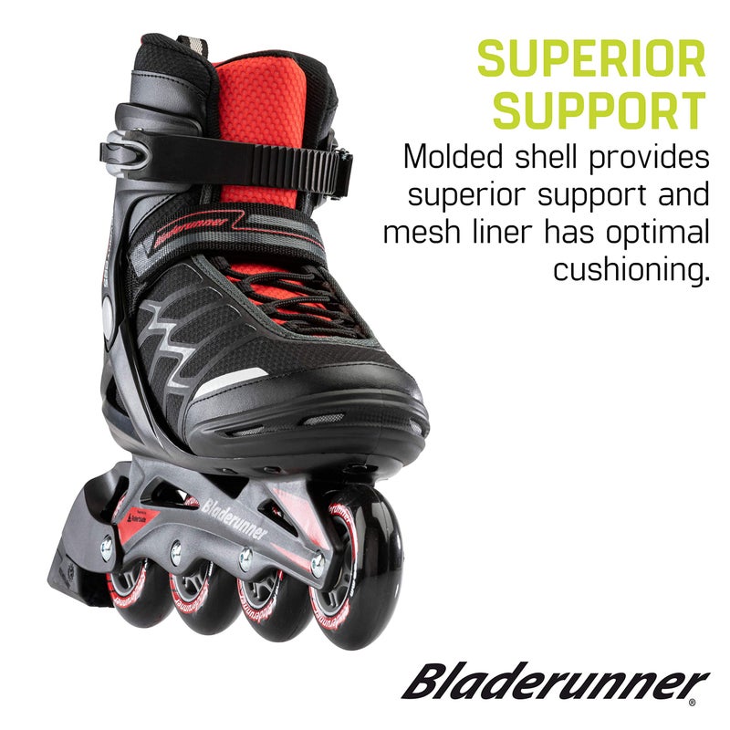 Bladerunner by Rollerblade Advantage Pro XT Men's Adult Fitness Inline Skate, Black and Red, Inline Skates,12 - Image 4